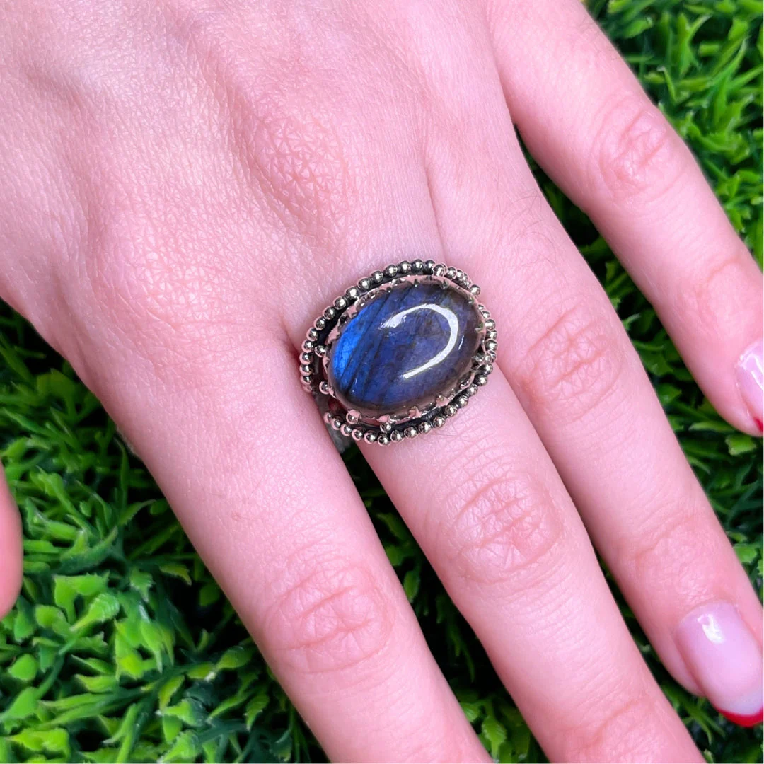 Bague Argent 925 Labradorite Bluefire #110 - Image 3
