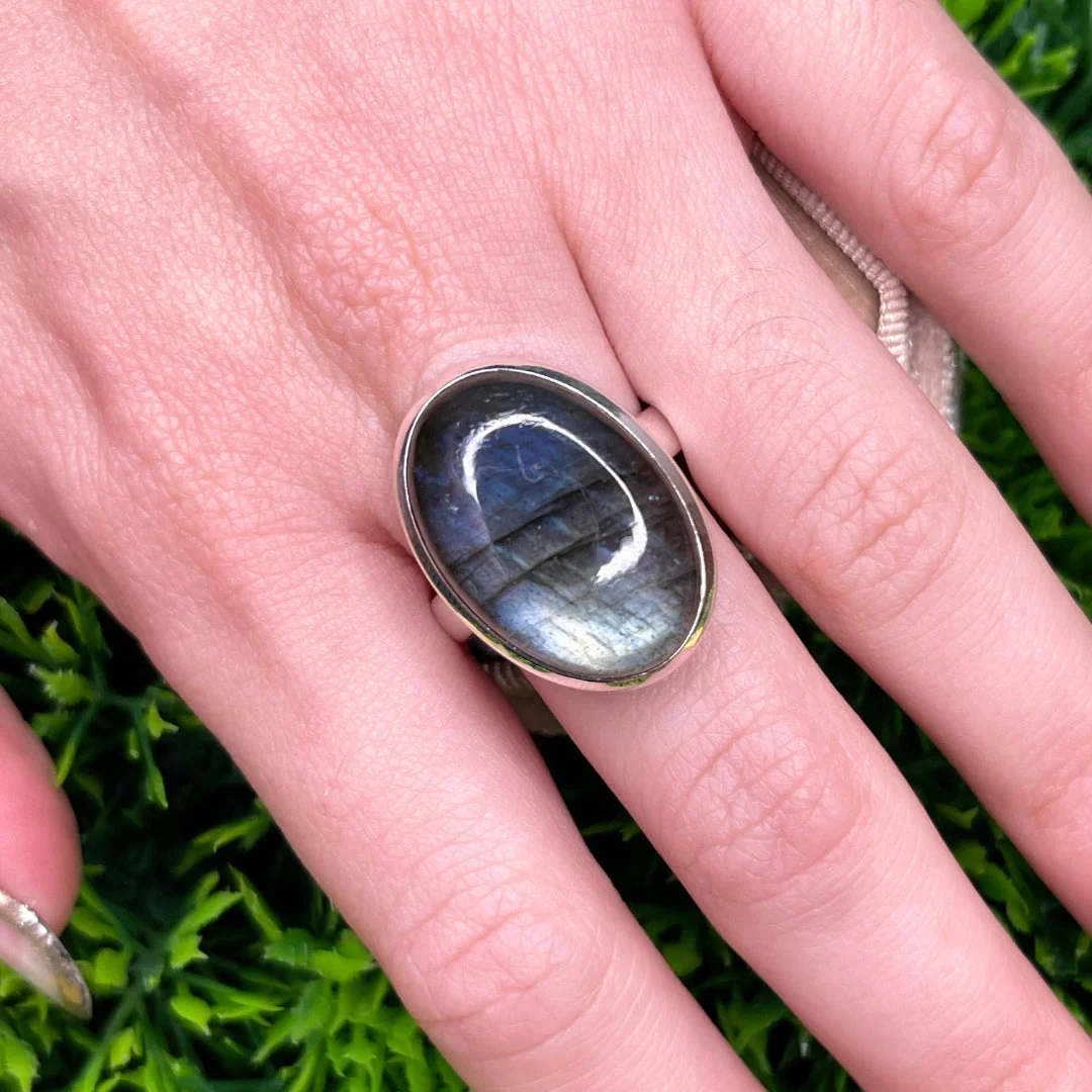 Bague Argent Labradorite Bluefire #135 - Image 2