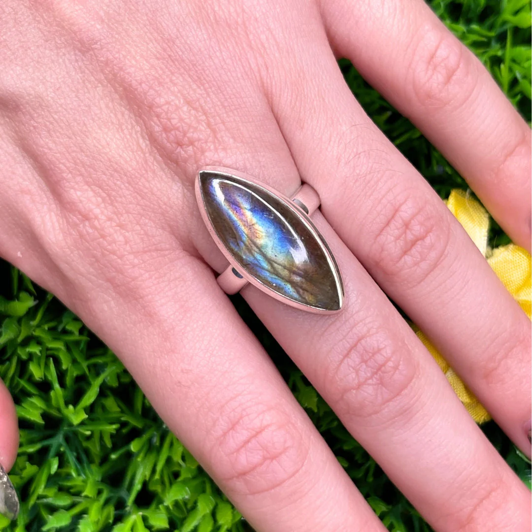 Bague Argent Labradorite Bluefire #149 - Image 2