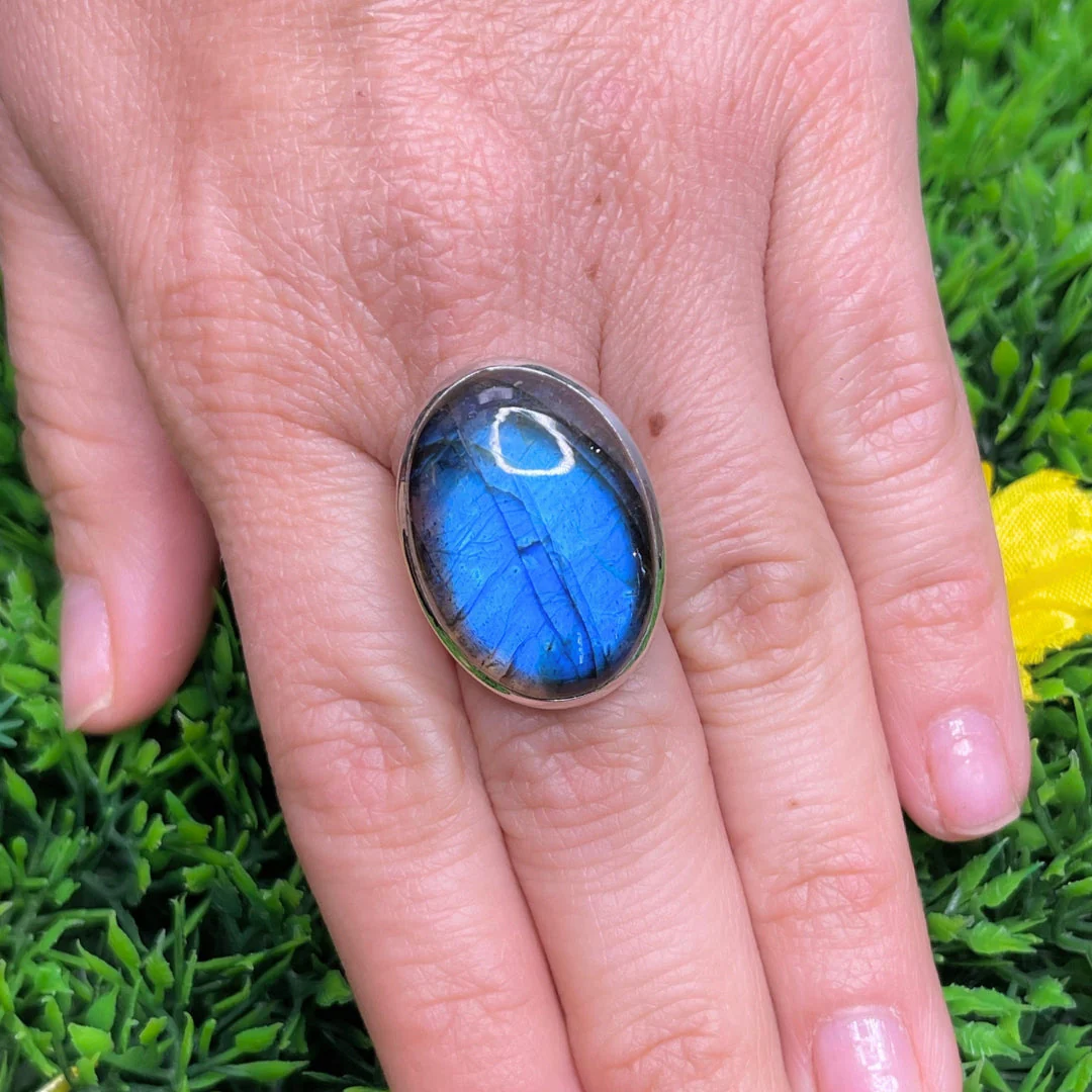 Bague Argent Labradorite Bluefire #168 - Image 2