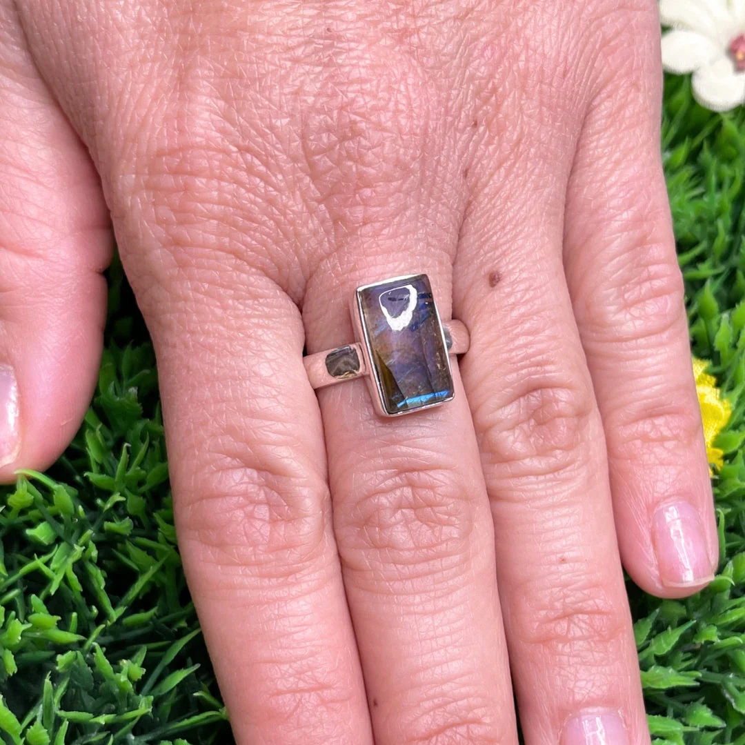 Bague Argent Labradorite Bluefire #171 - Image 2