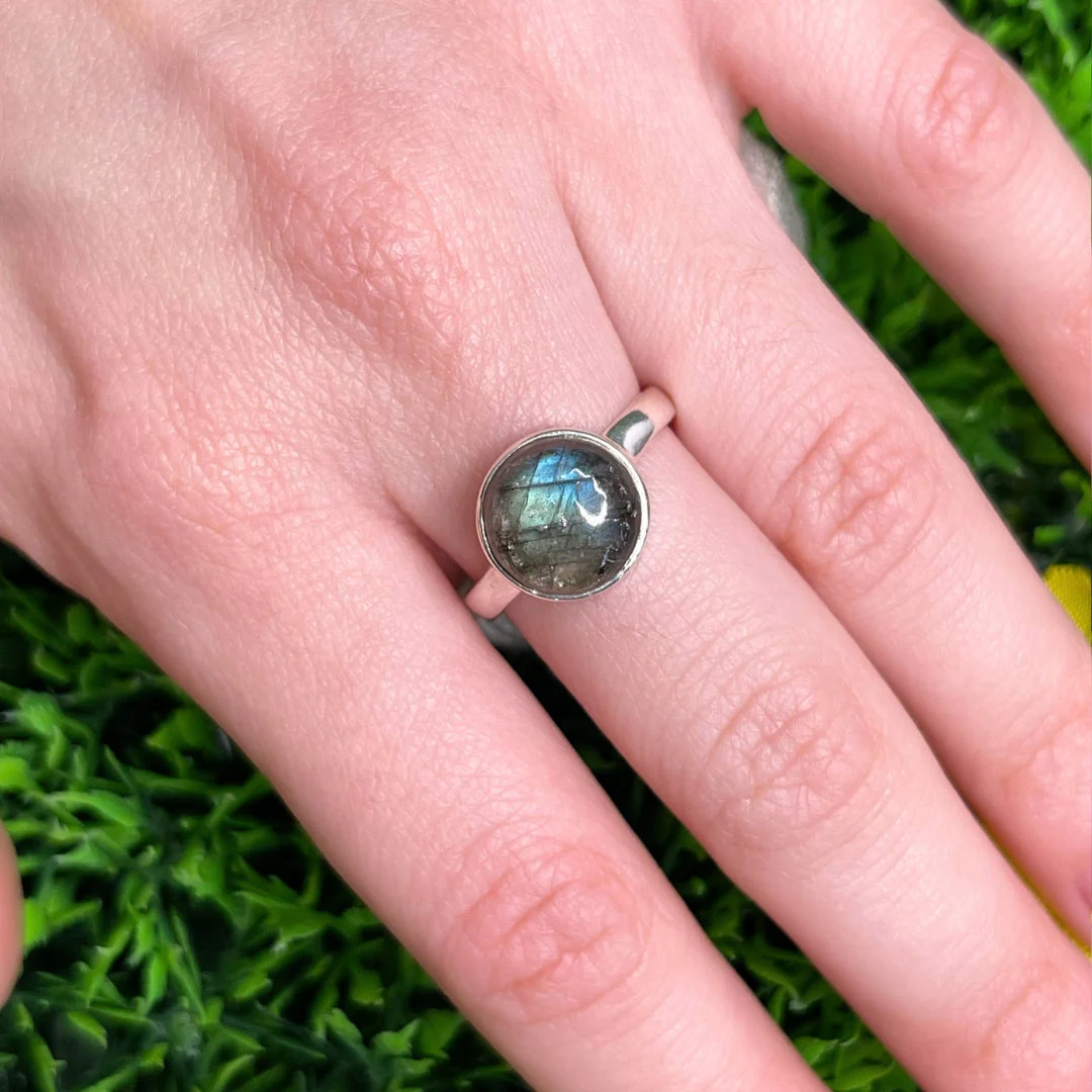 Bague Argent Labradorite Bluefire #174 - Image 2