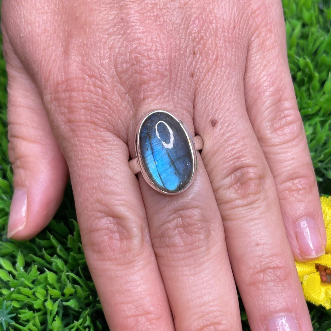 Bague Argent Labradorite Bluefire #175 - Image 2