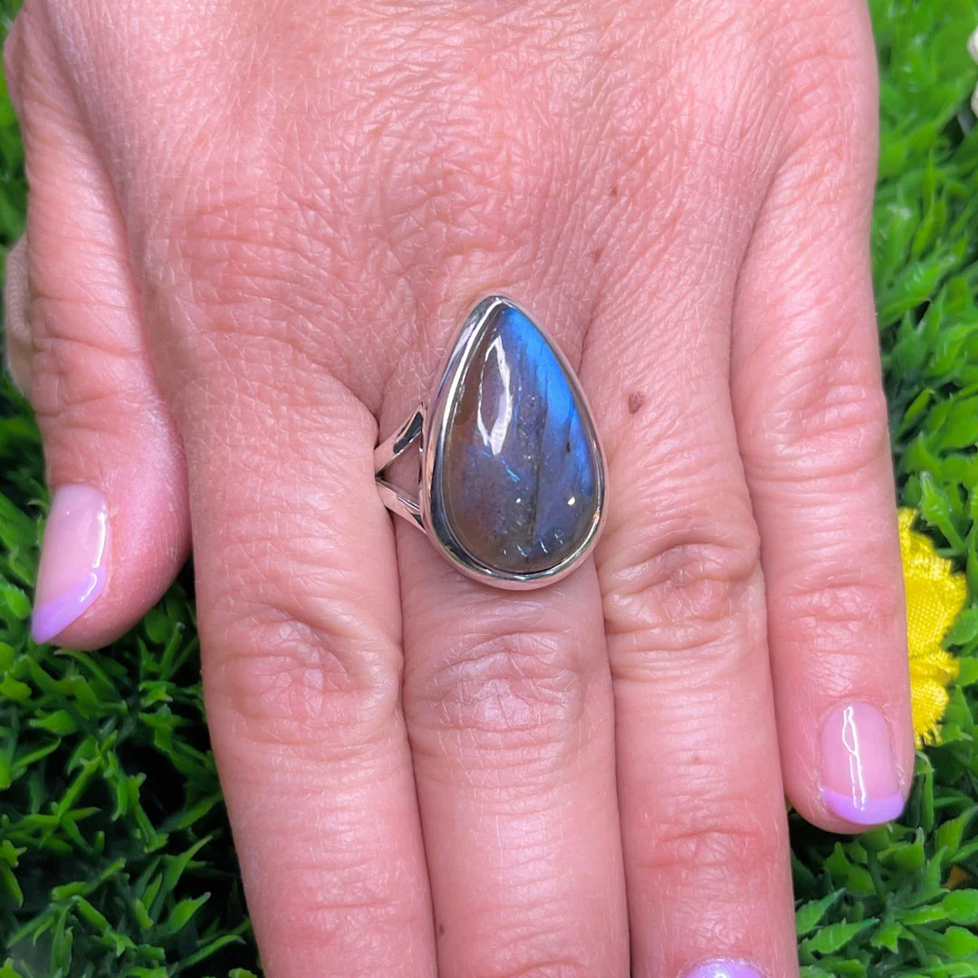 Bague Argent Labradorite Bluefire #185 - Image 2