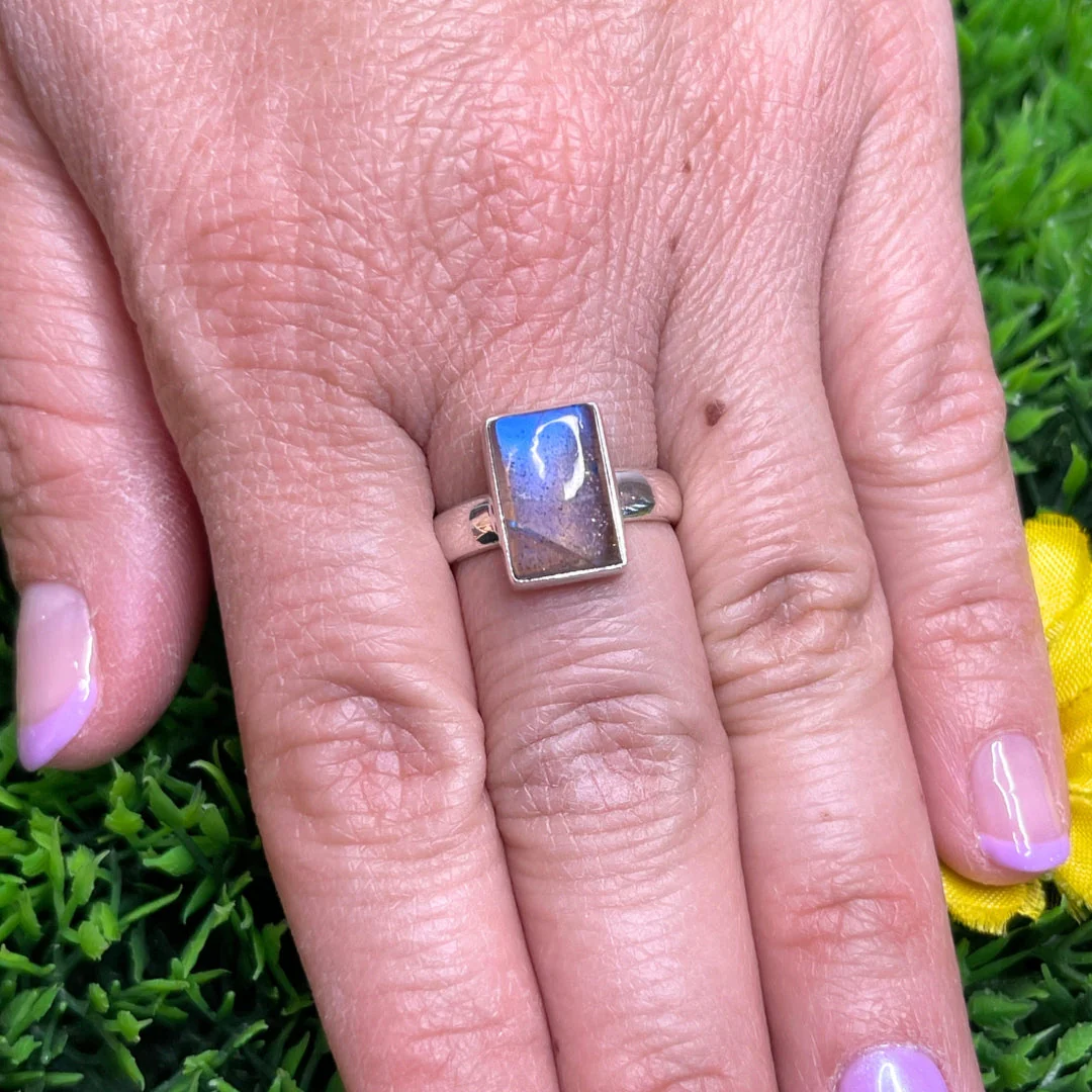 Bague Argent Labradorite Bluefire #188 - Image 2