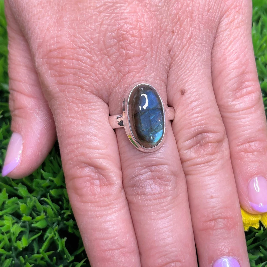 Bague Argent Labradorite Bluefire #193 - Image 2