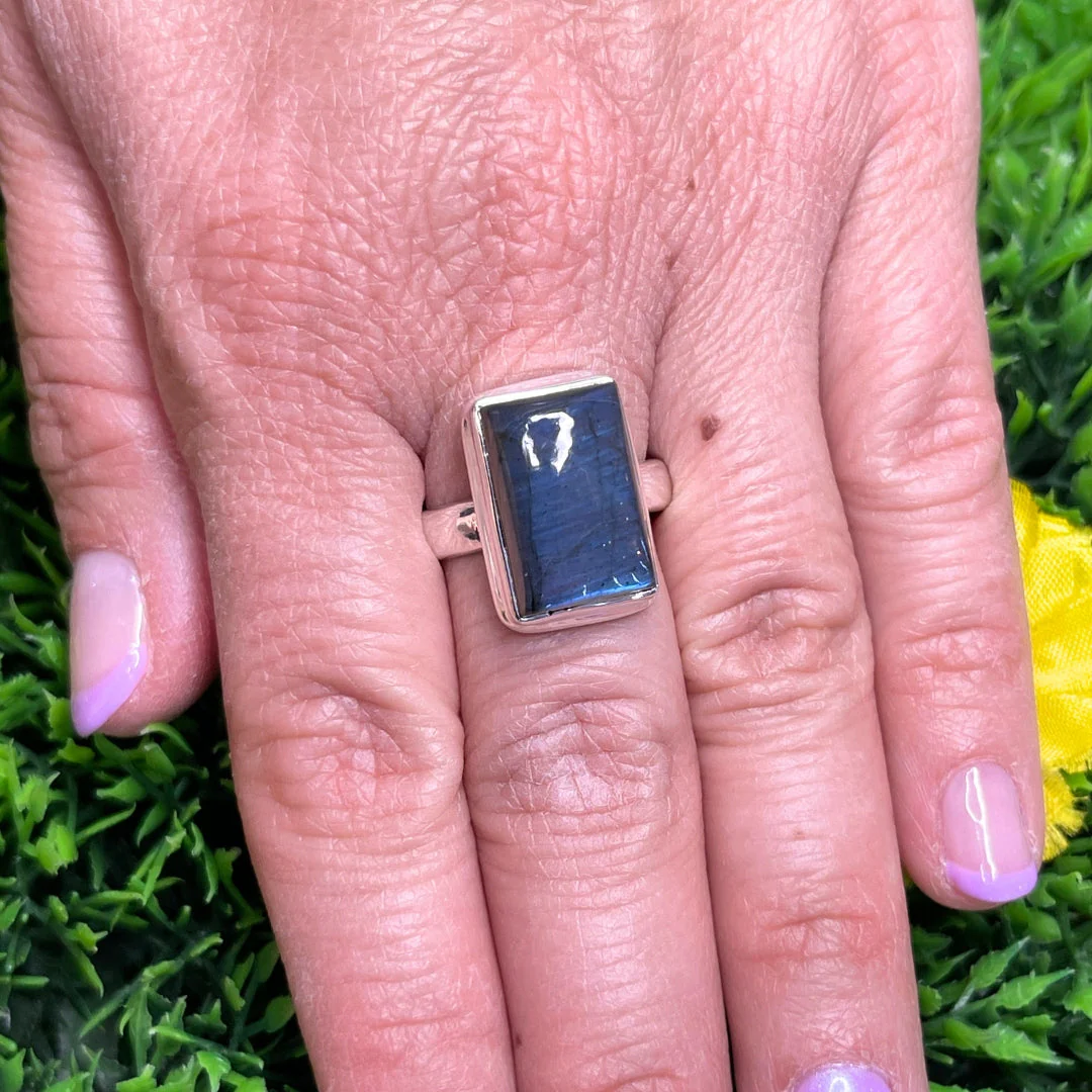 Bague Argent Labradorite Bluefire #198 - Image 2