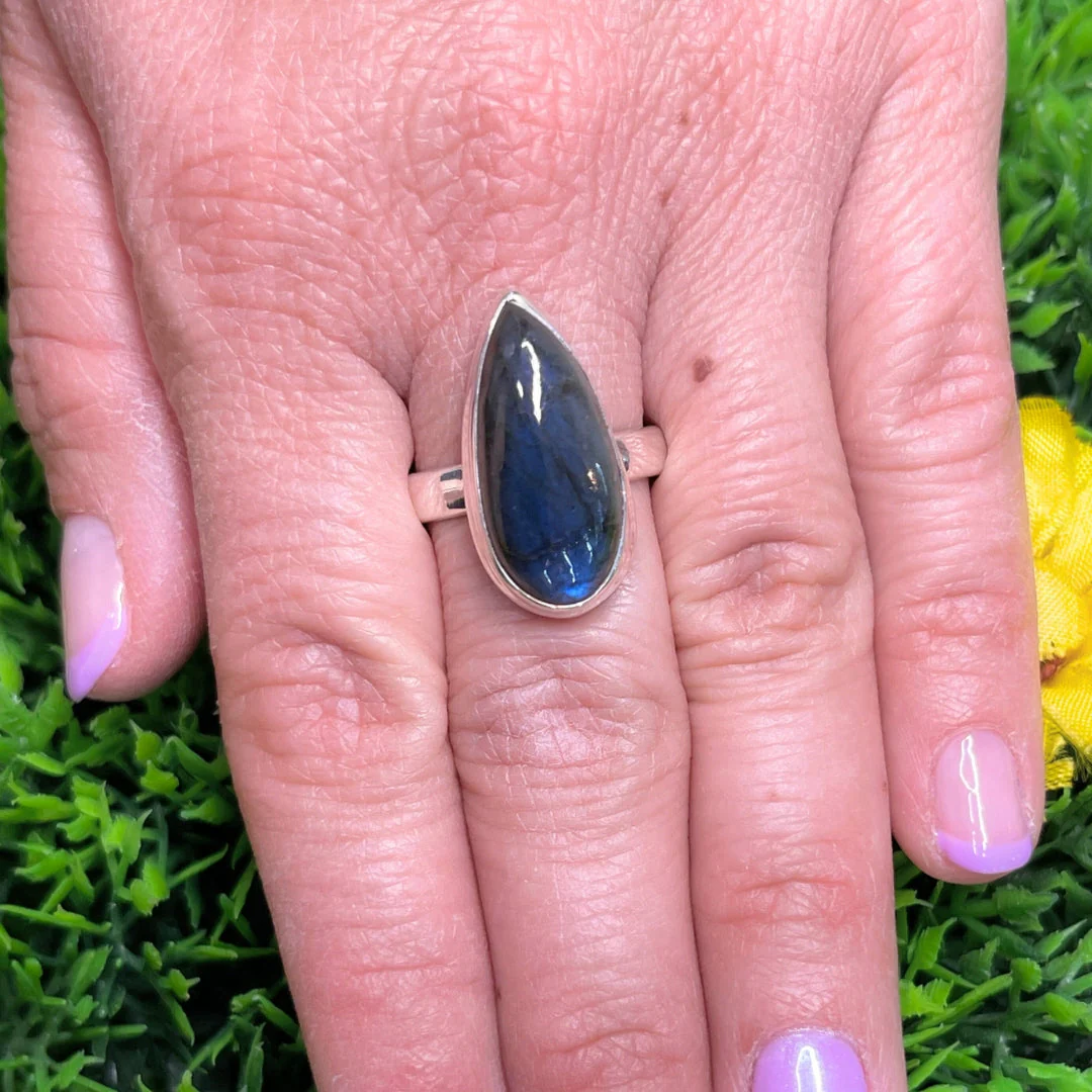 Bague Argent Labradorite Bluefire #200 - Image 2