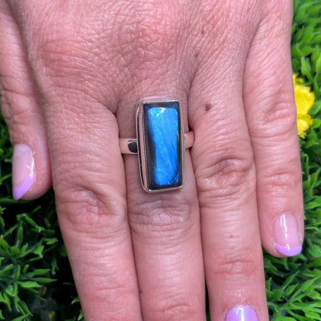 Bague Argent Labradorite Bluefire #202 - Image 2