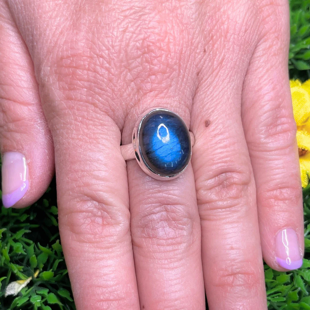 Bague Argent Labradorite Bluefire #205 - Image 2