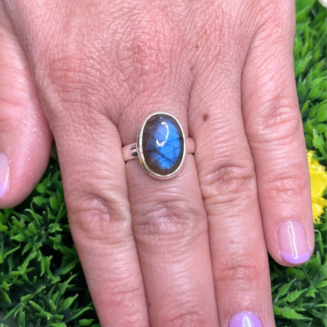 Bague Argent Labradorite Bluefire #208 - Image 2