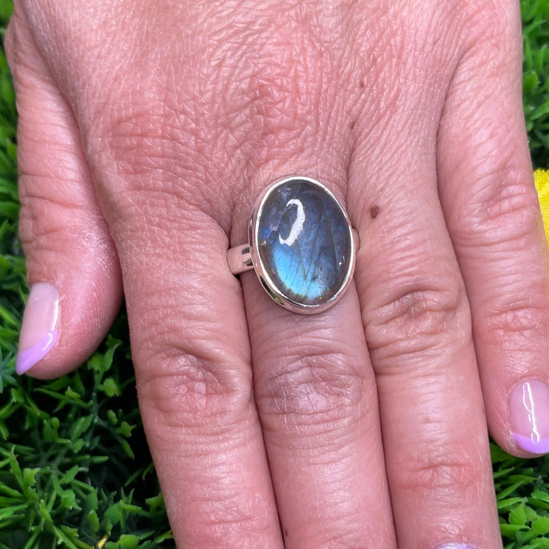Bague Argent Labradorite Bluefire #209 - Image 2