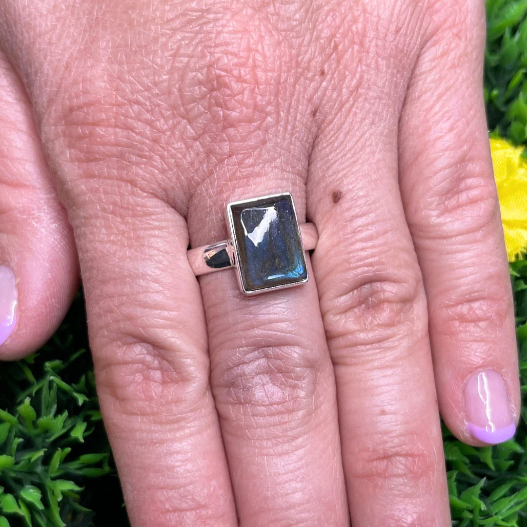 Bague Argent Labradorite Bluefire #211 - Image 2