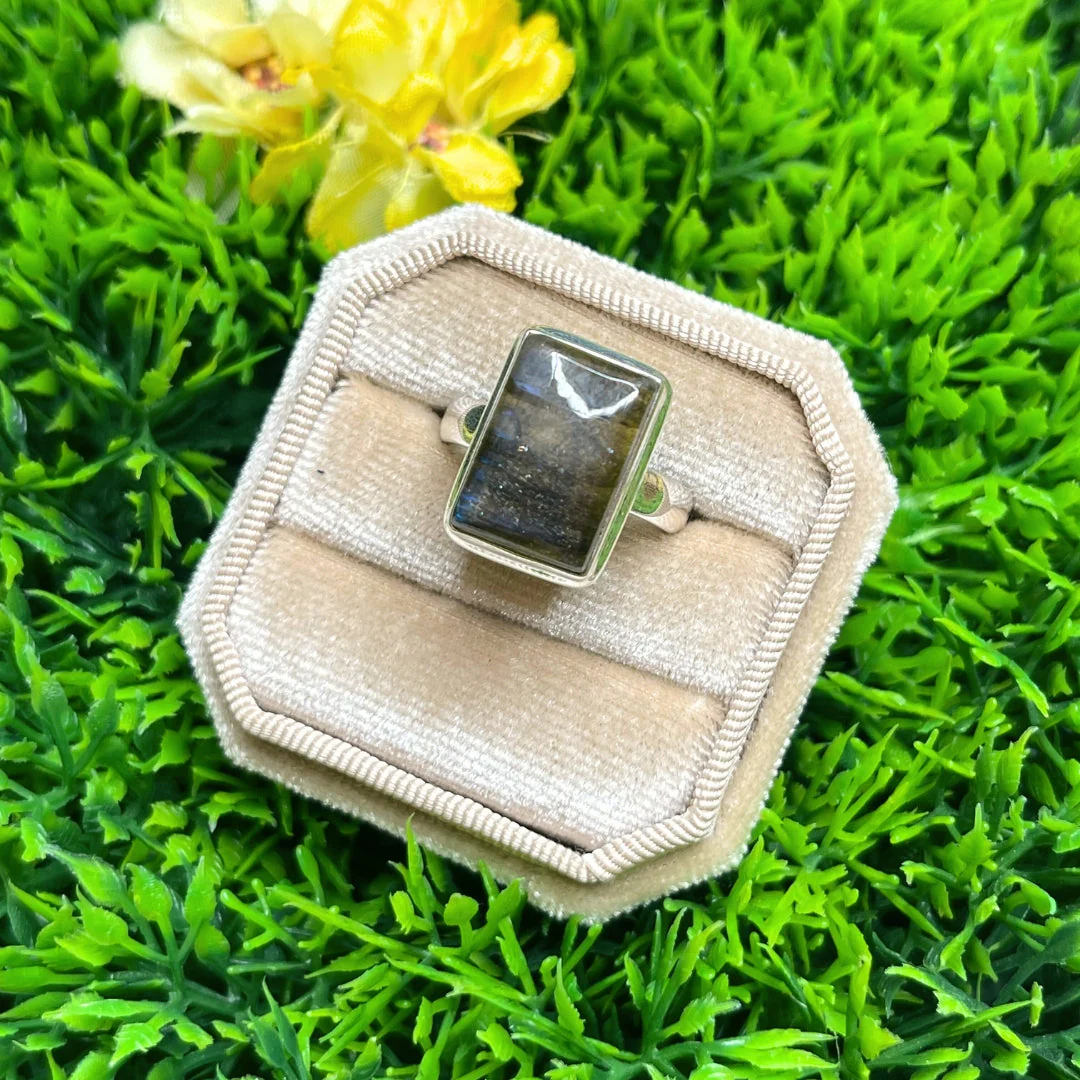 Bague Argent Labradorite Bluefire #42 - Image 2