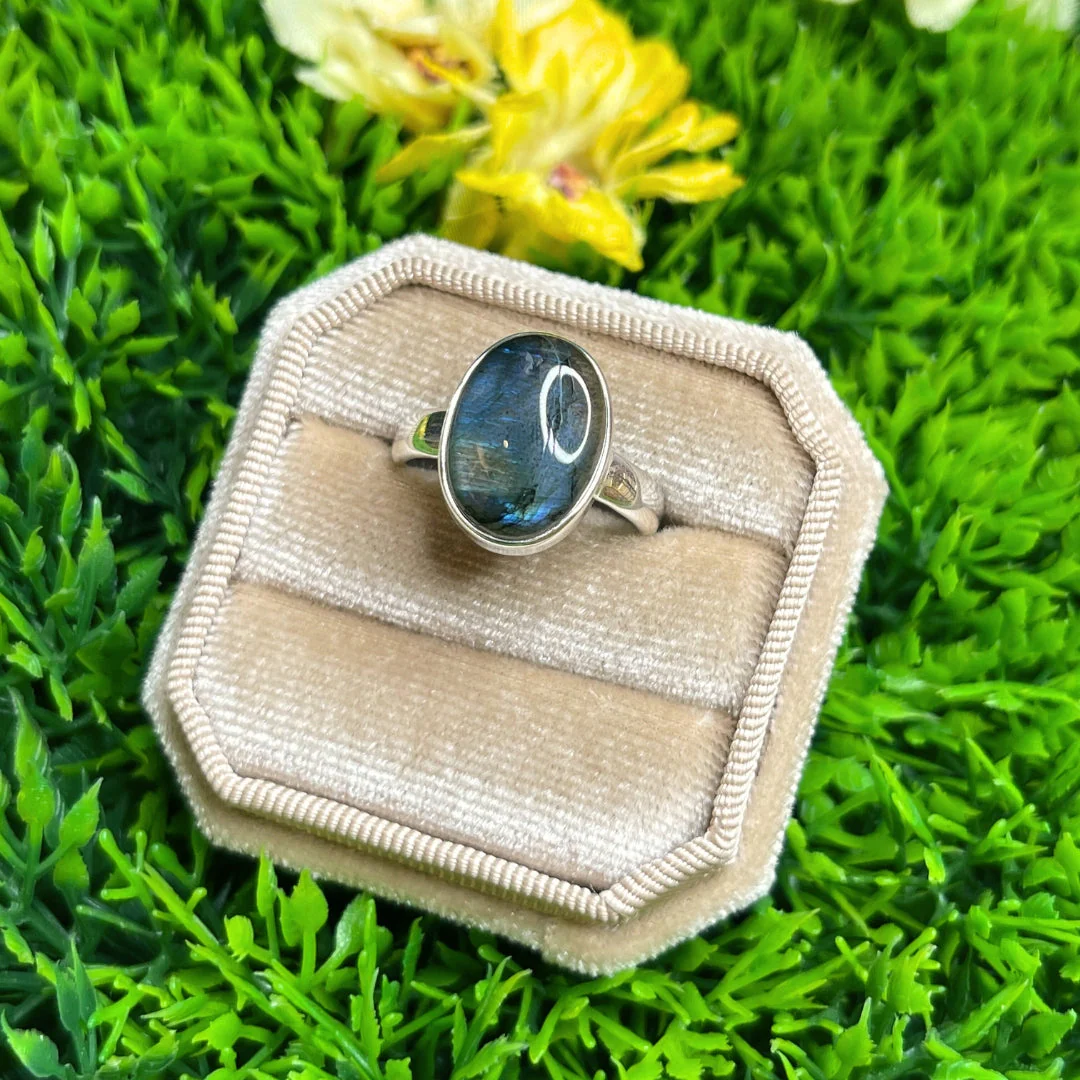 Bague Argent Labradorite Bluefire #47 - Image 2