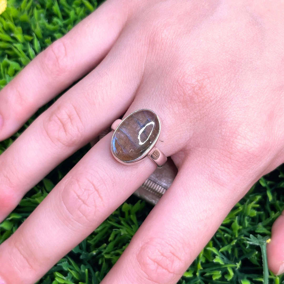 Bague Argent Labradorite Bluefire #62 - Image 2