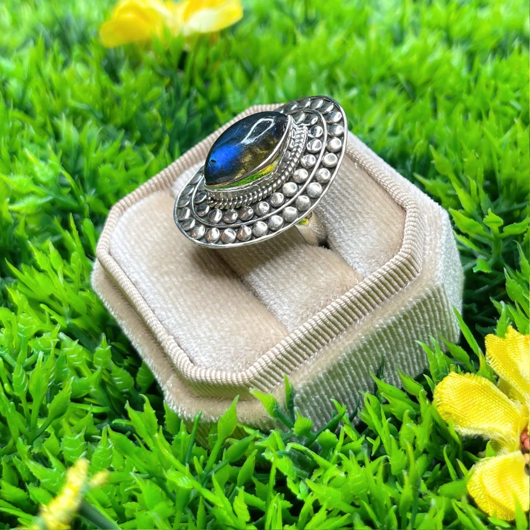Bague Argent Labradorite Bluefire #84 - Image 2