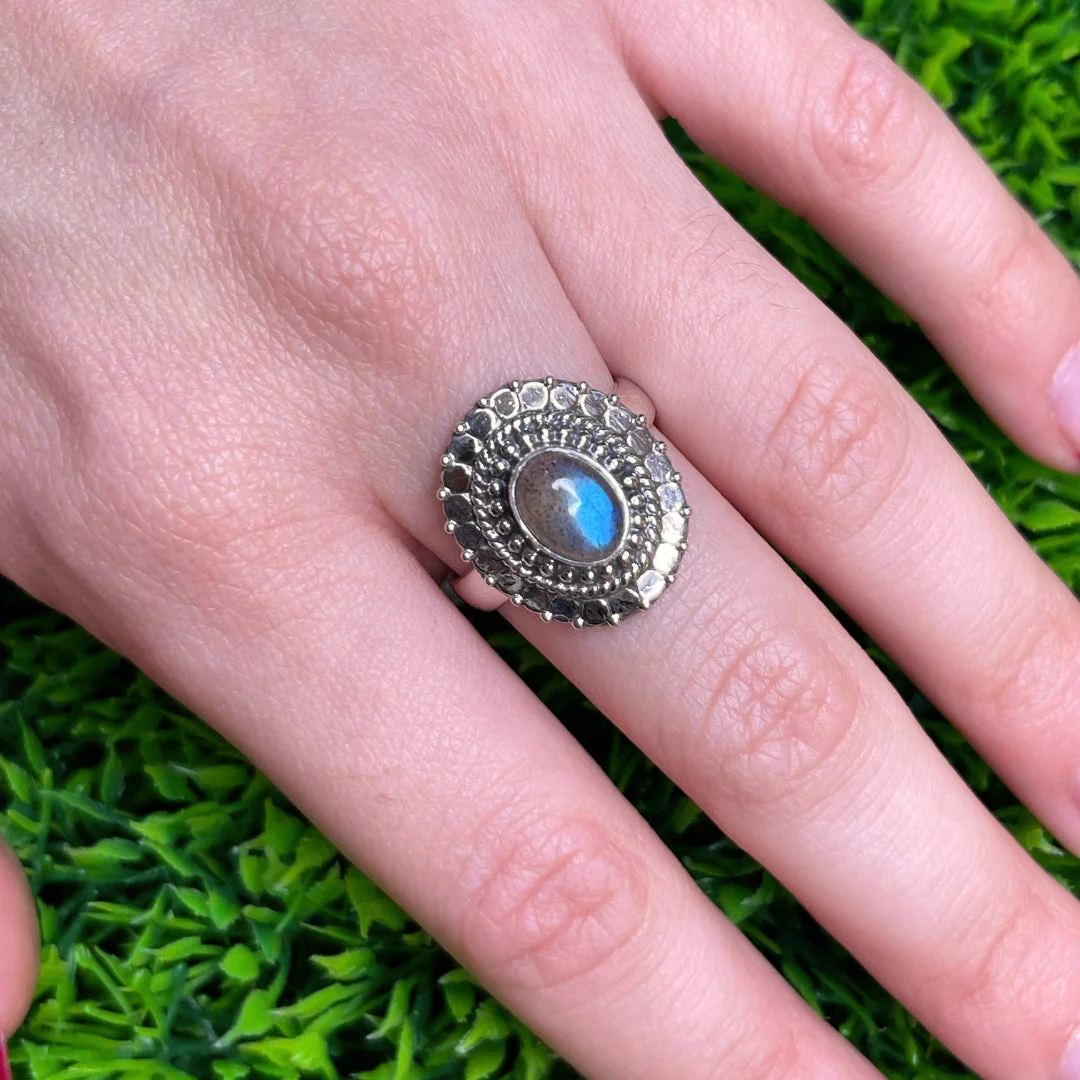 Bague Argent Labradorite Bluefire #89 - Image 2