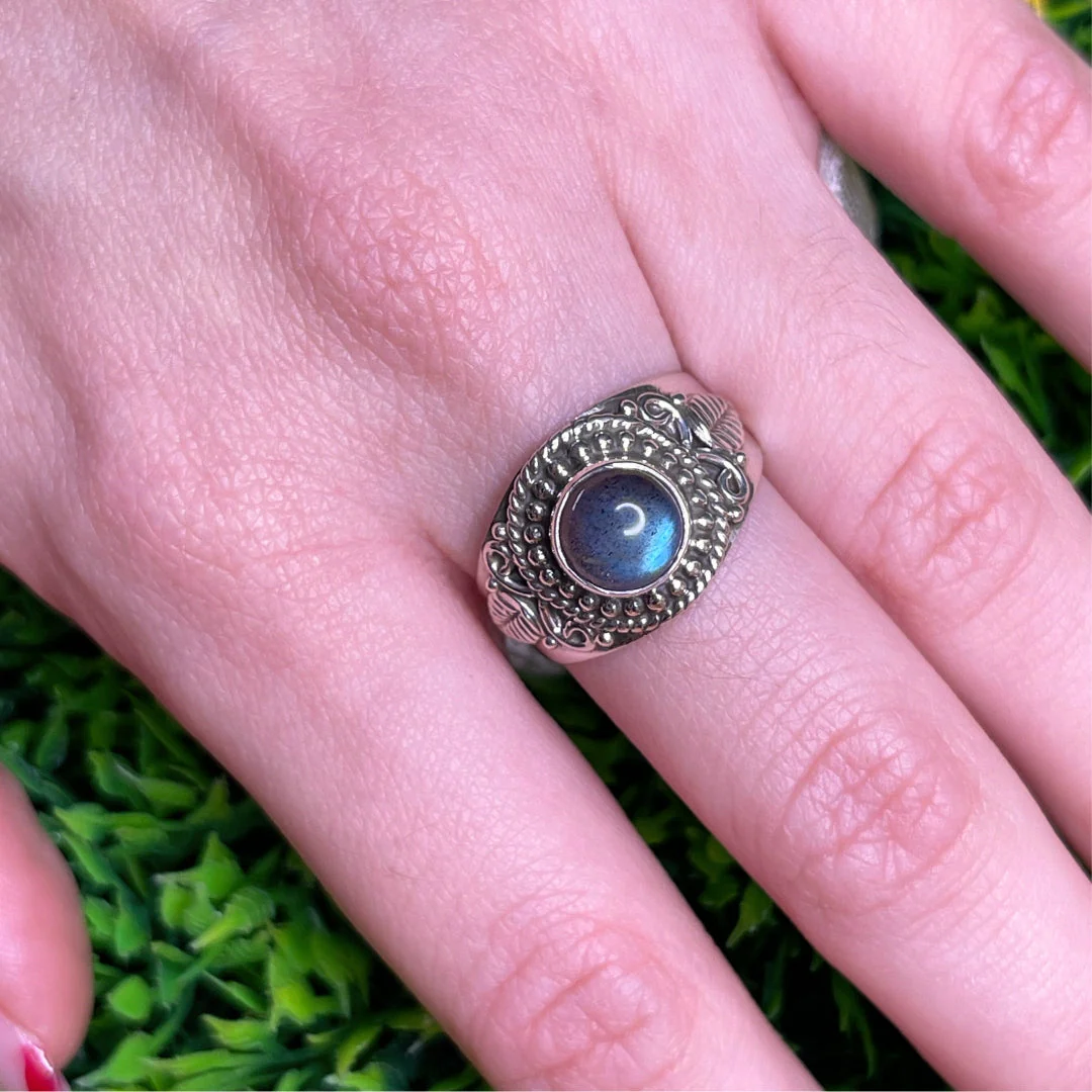 Bague Argent Labradorite Bluefire #91 - Image 2