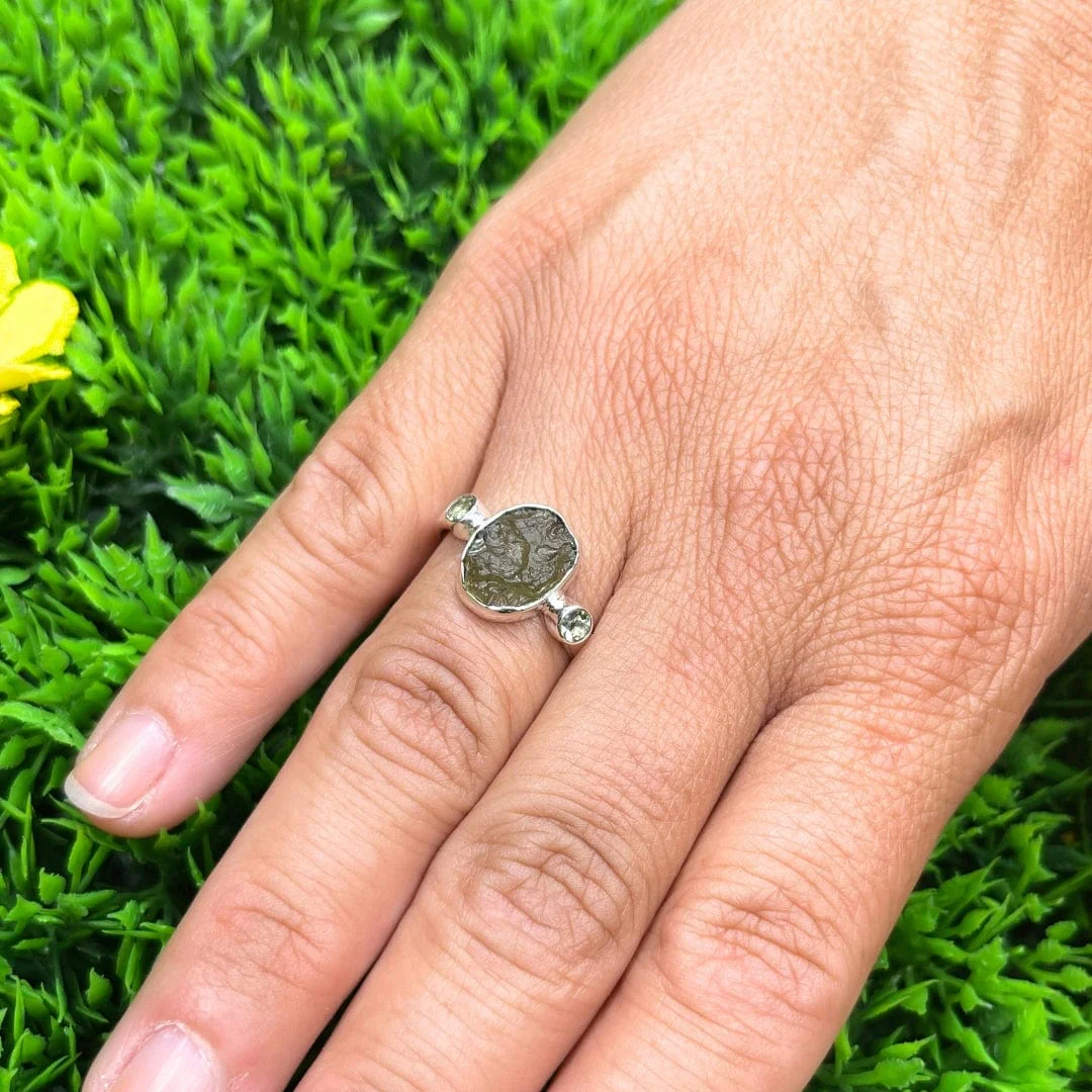Bague Argent Moldavite #5 - Image 2