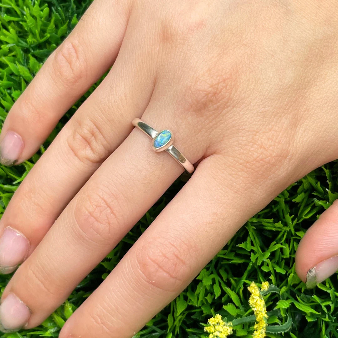 Bague Argent Opale Australienne #18 - Image 2
