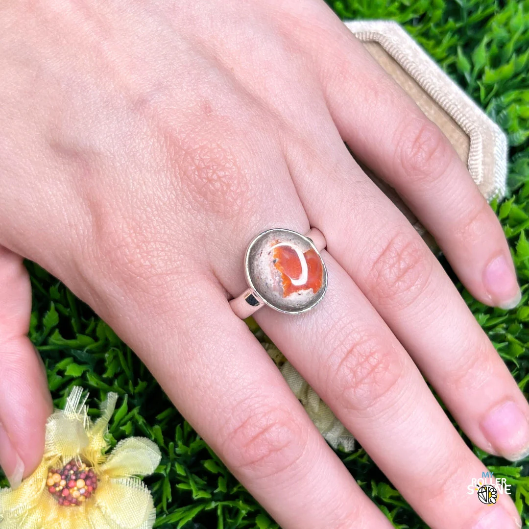 Bague Argent Opale de Feu #8 - Image 2