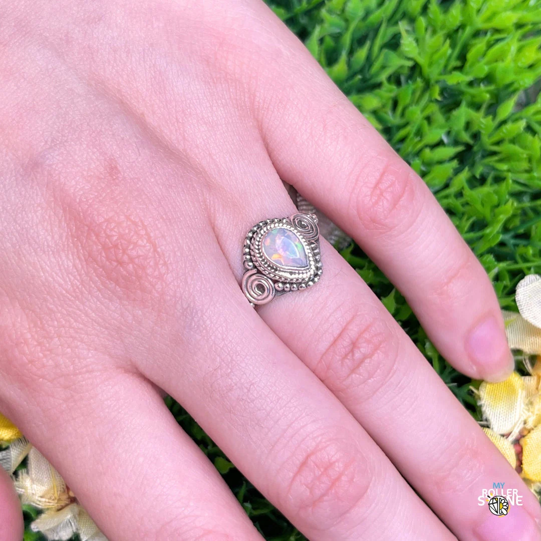 Bague Argent Opale d'Ethiopie #411 - Image 2
