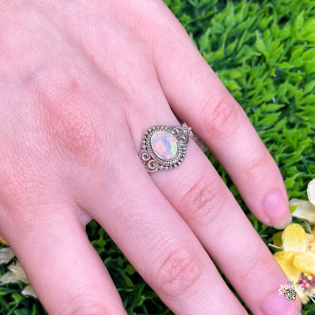 Bague Argent Opale d'Ethiopie #414 - Image 2