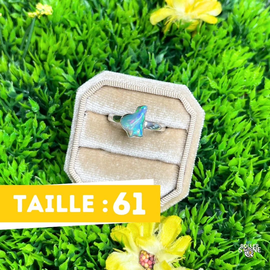 Bague Argent Opale Ethiopienne (Taille 61)