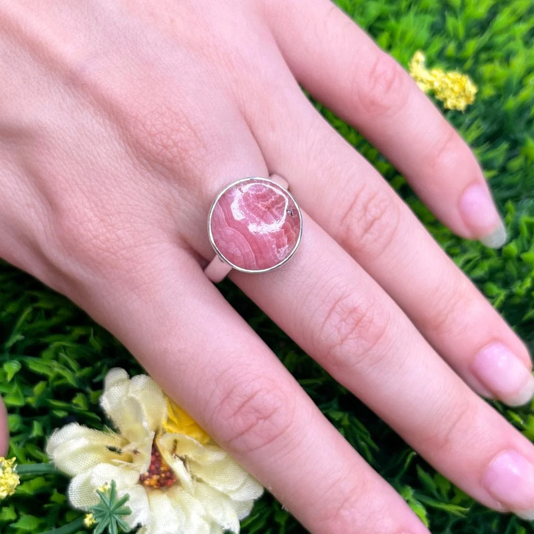 Bague Argent Rhodochrosite #8 - Image 2
