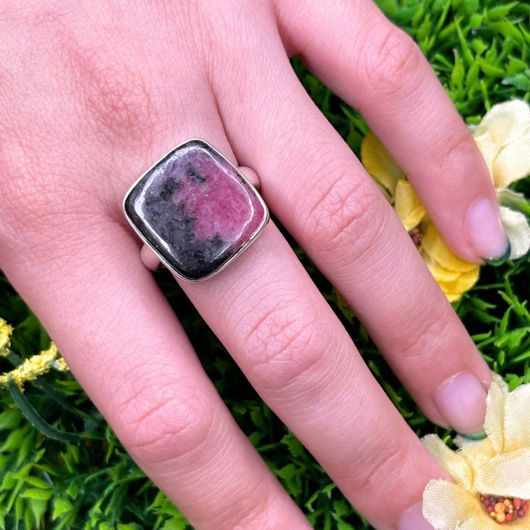 Bague Argent Rhodonite Australienne #14 - Image 2