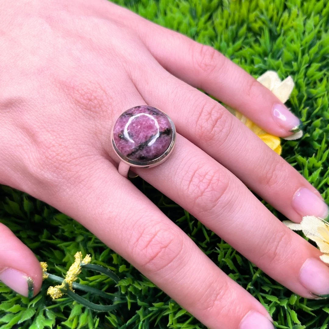 Bague Argent Rhodonite Australienne #16 - Image 2