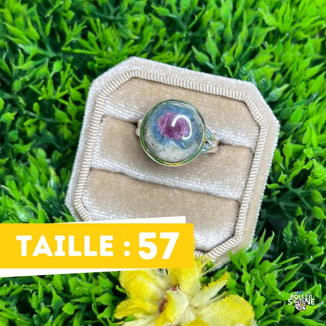 Bague Argent Rubis Fuchsite #13