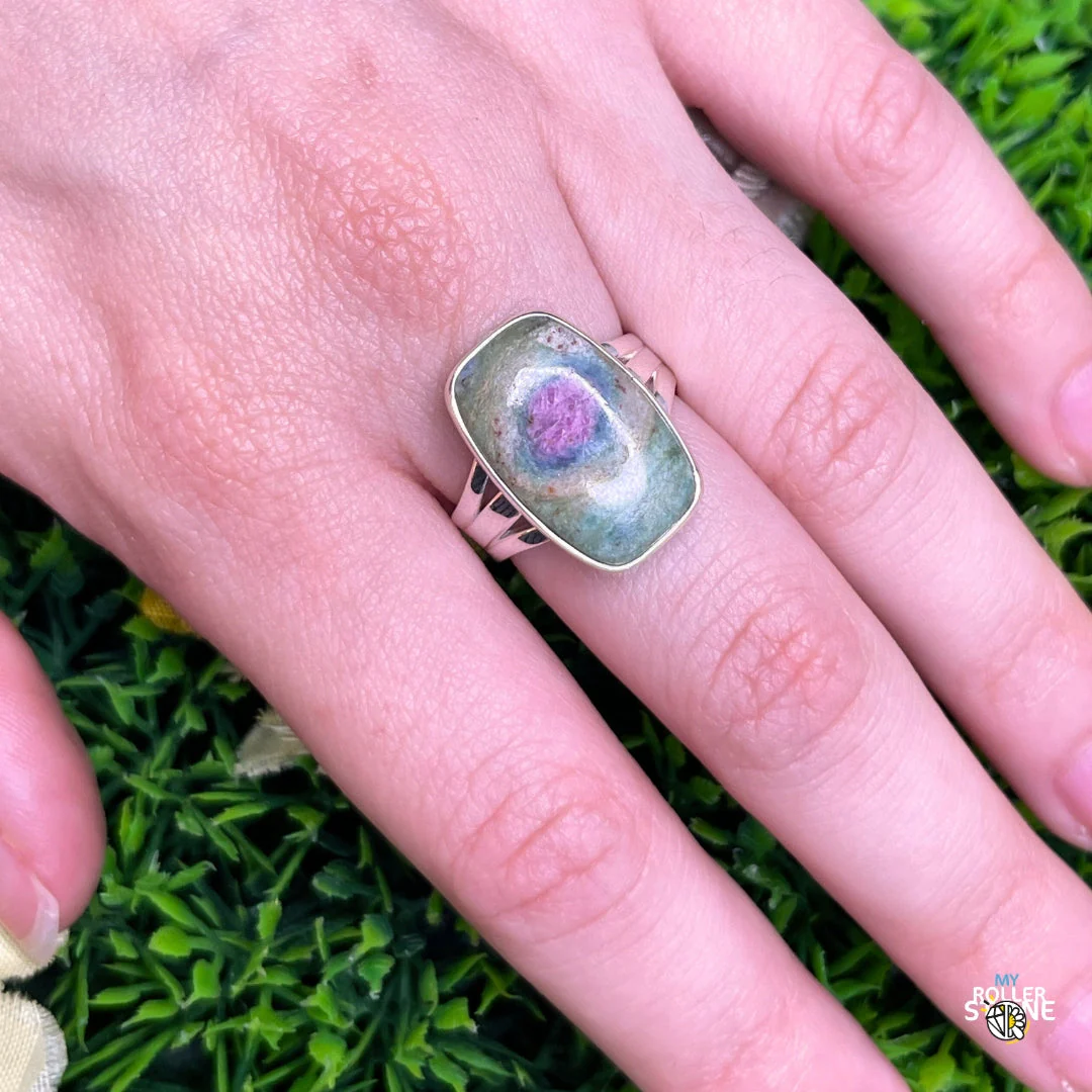 Bague Argent Rubis Fuchsite #14 - Image 2