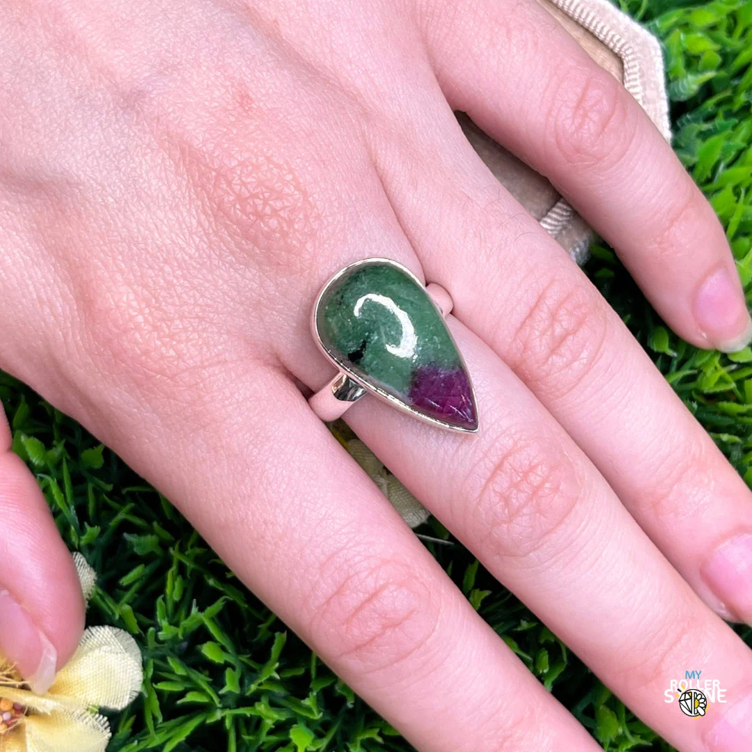 Bague Argent Rubis Zoïsite #7 - Image 2