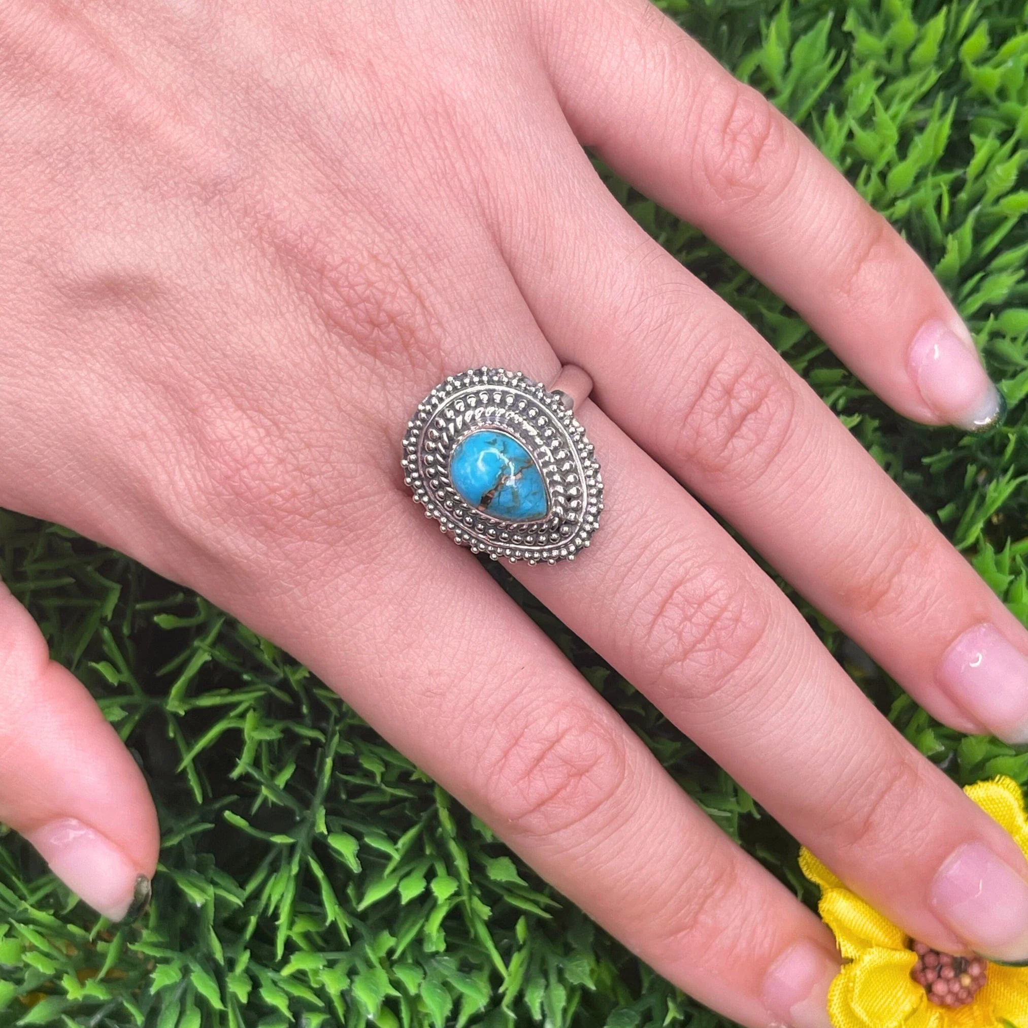 Bague Argent Turquoise Copper #4 - Image 2