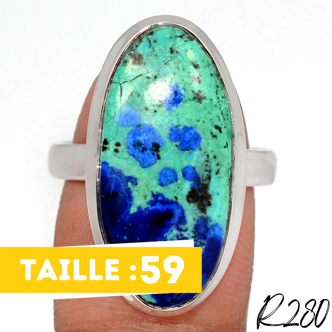 Bague Azurite Malachite Argent 925 R280