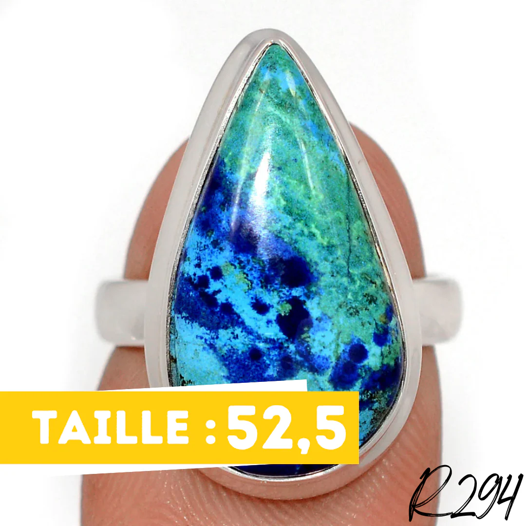Bague Azurite Malachite Argent 925 R294