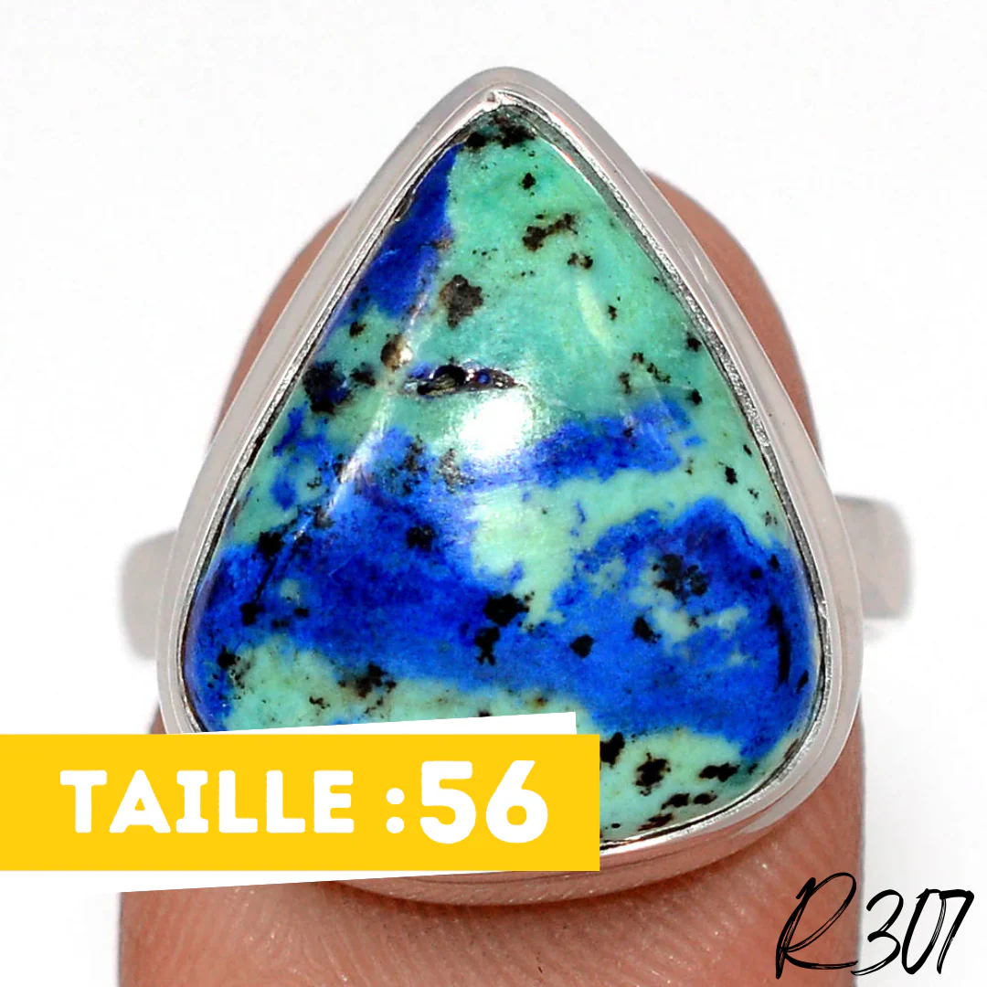 Bague Azurite Malachite Argent 925 R307