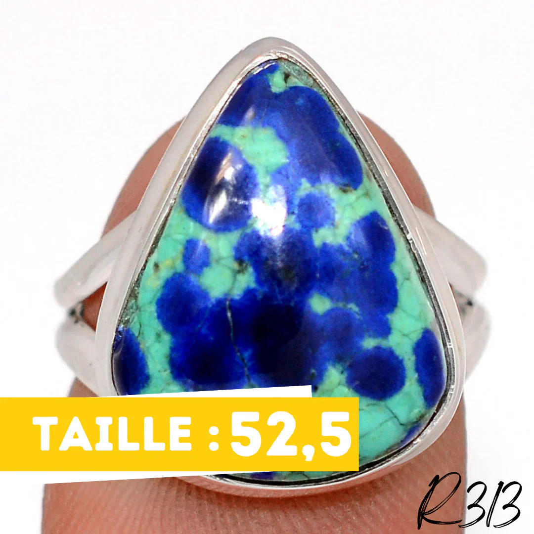 Bague Azurite Malachite Argent 925 R313