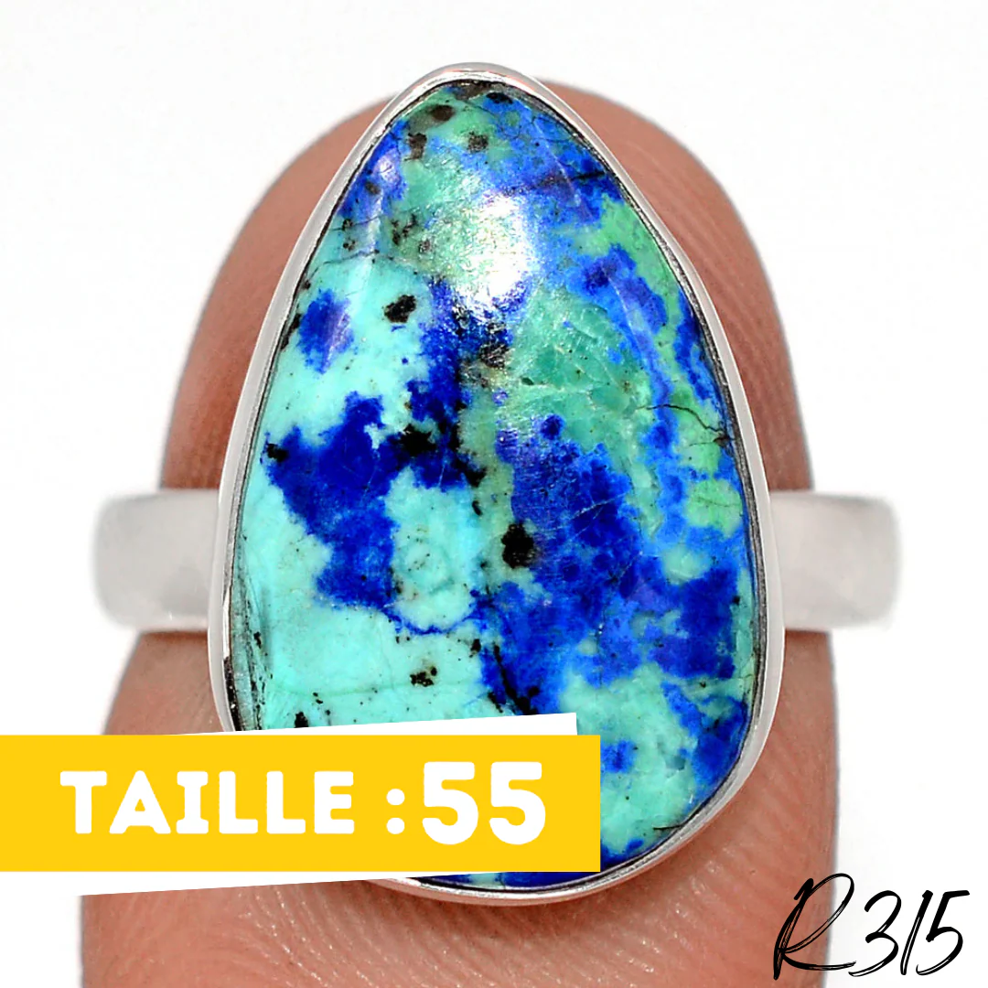 Bague Azurite Malachite Argent 925 R315