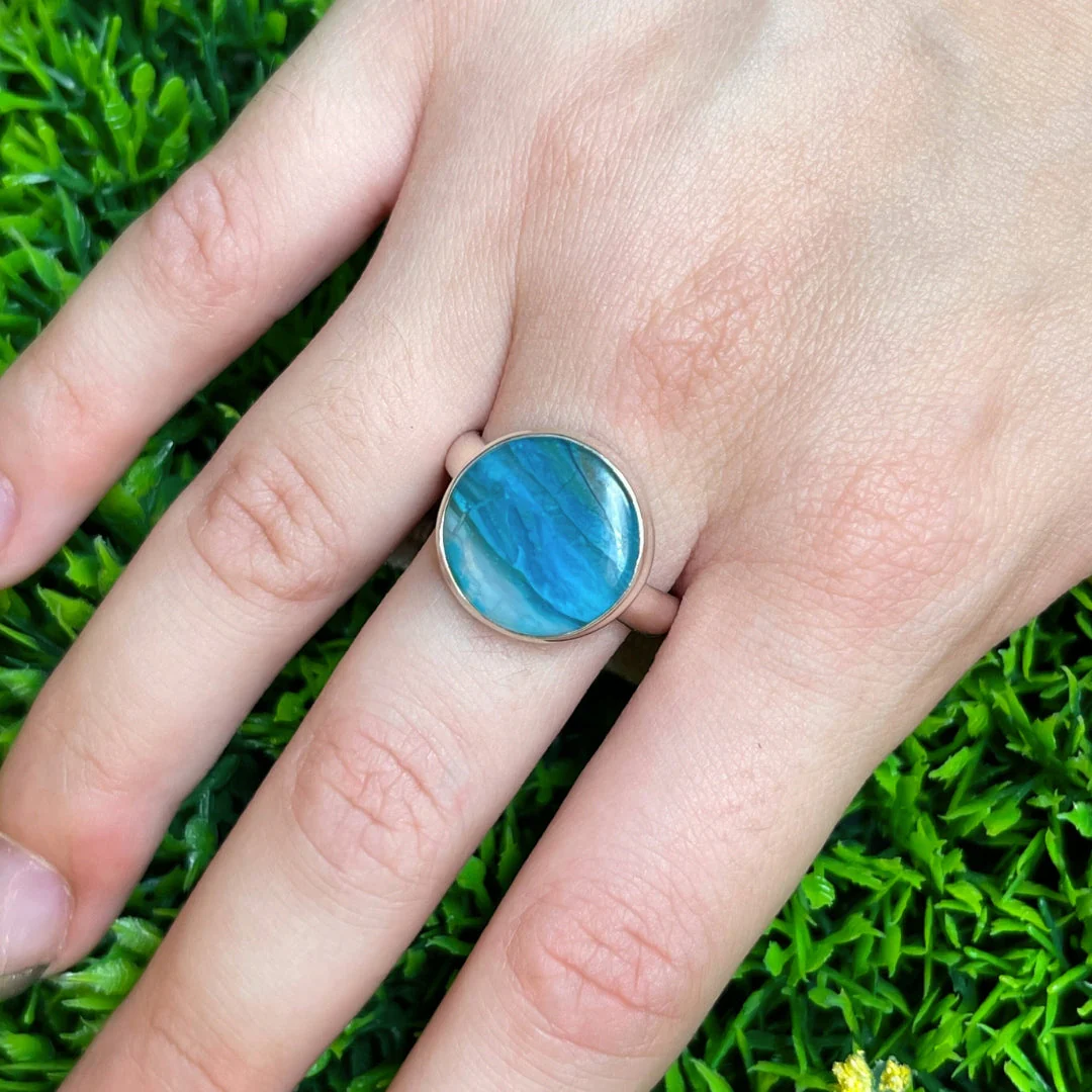 Bague Opale Bleue du Pérou #11 - Image 2