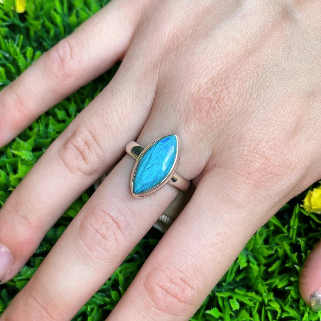 Bague Opale Bleue du Pérou #14 - Image 2