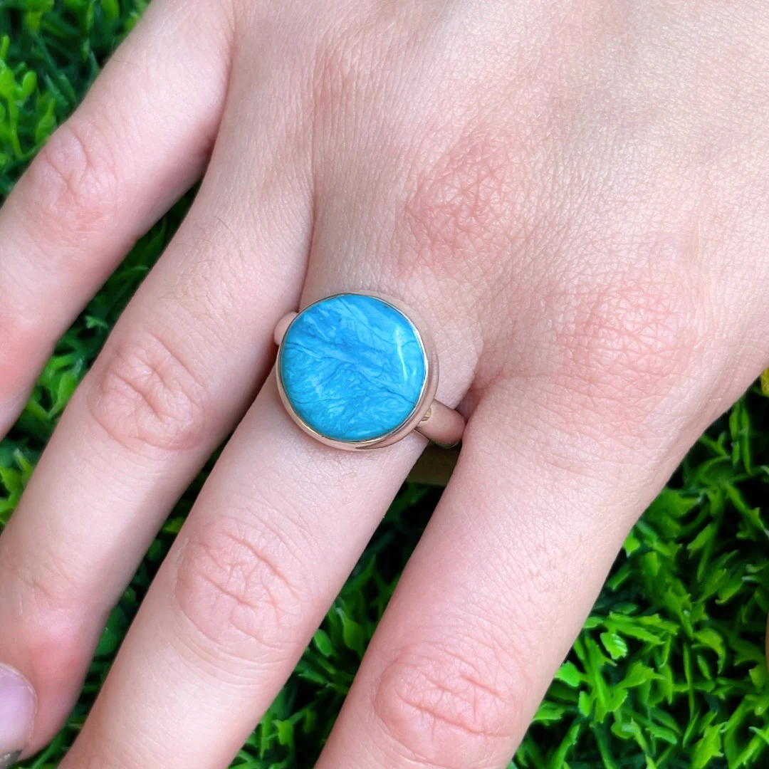 Bague Opale Bleue du Pérou #24 - Image 2