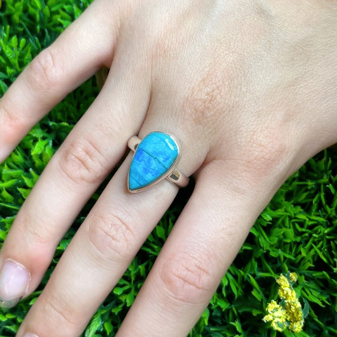 Bague Opale Bleue du Pérou #31 - Image 2