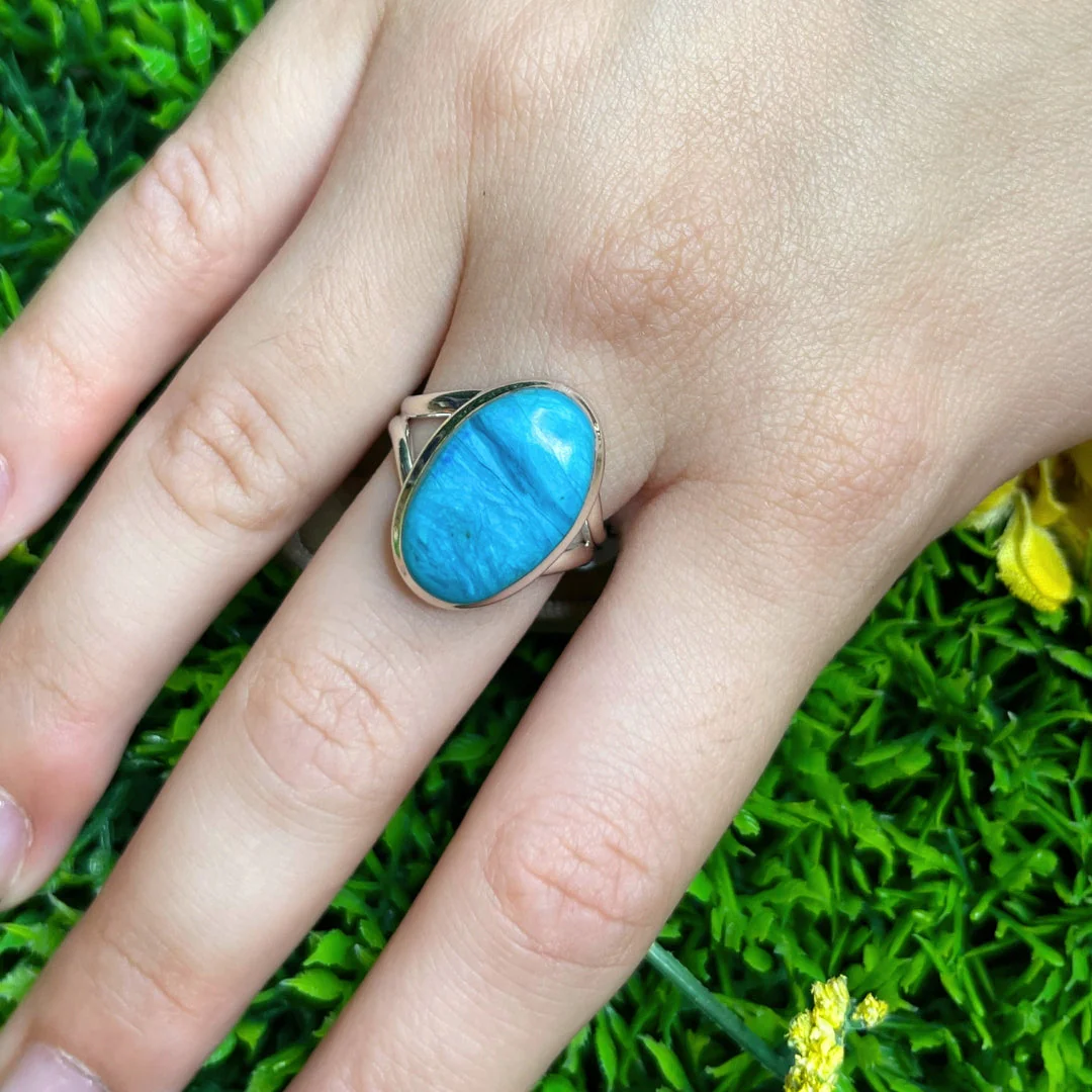 Bague Opale Bleue du Pérou #44 - Image 2