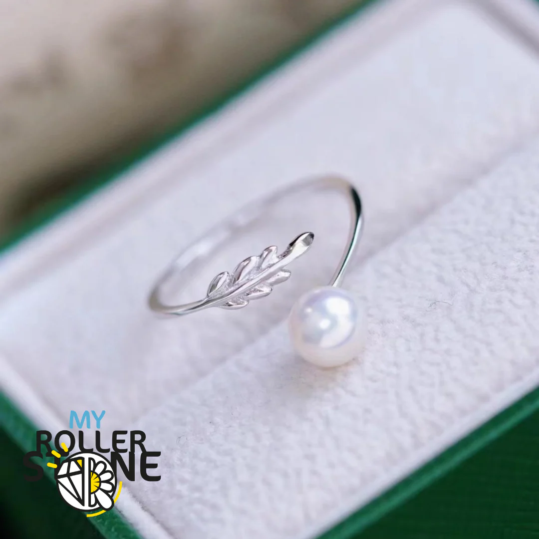 Bague Perle de Culture Argent 925 Feuille