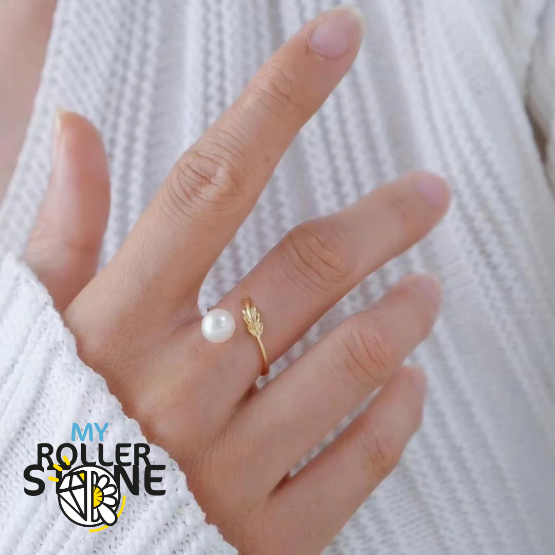 Bague Perle de Culture Argent 925 Feuille - Image 2