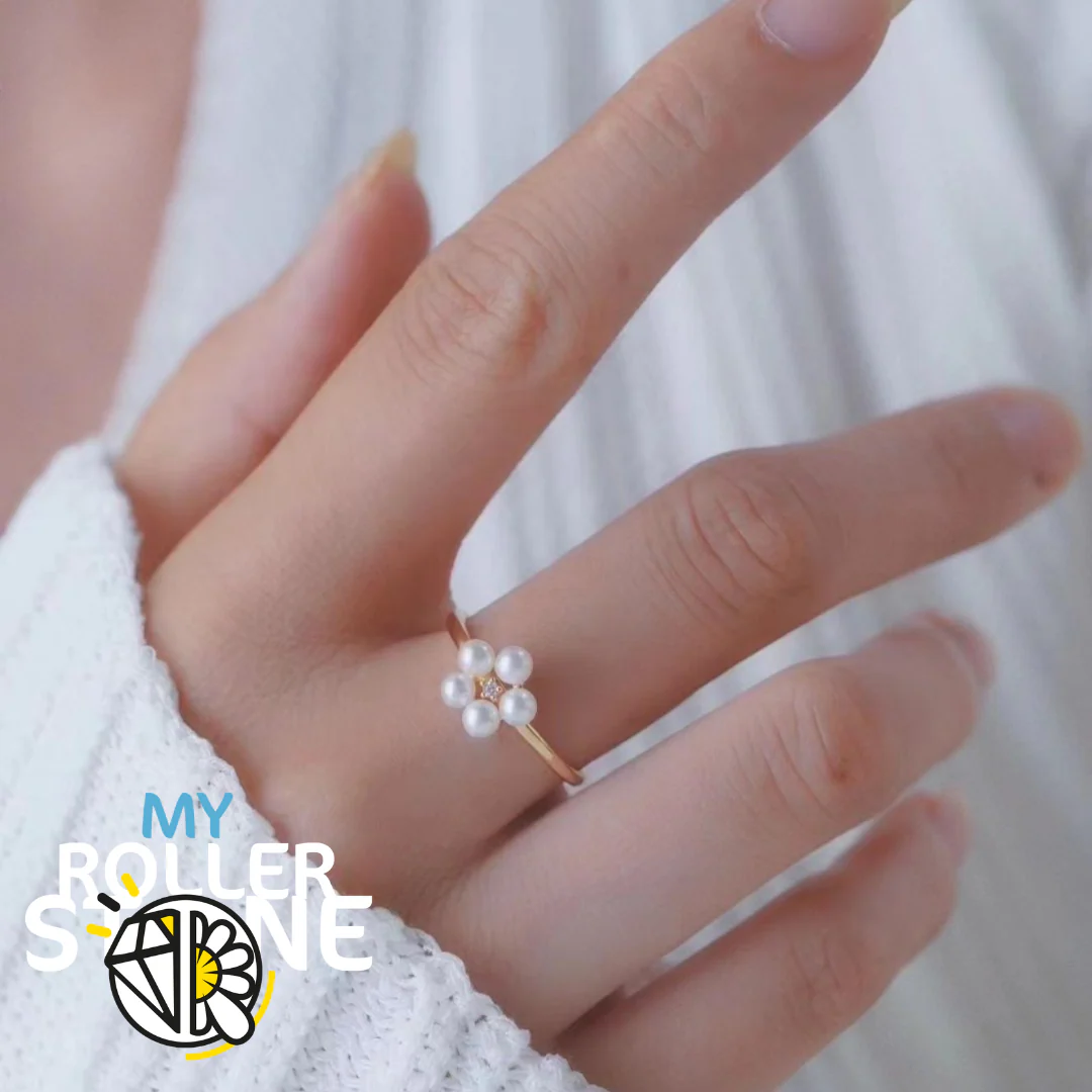 Bague Perle de Culture Argent 925 Fleur - Image 2