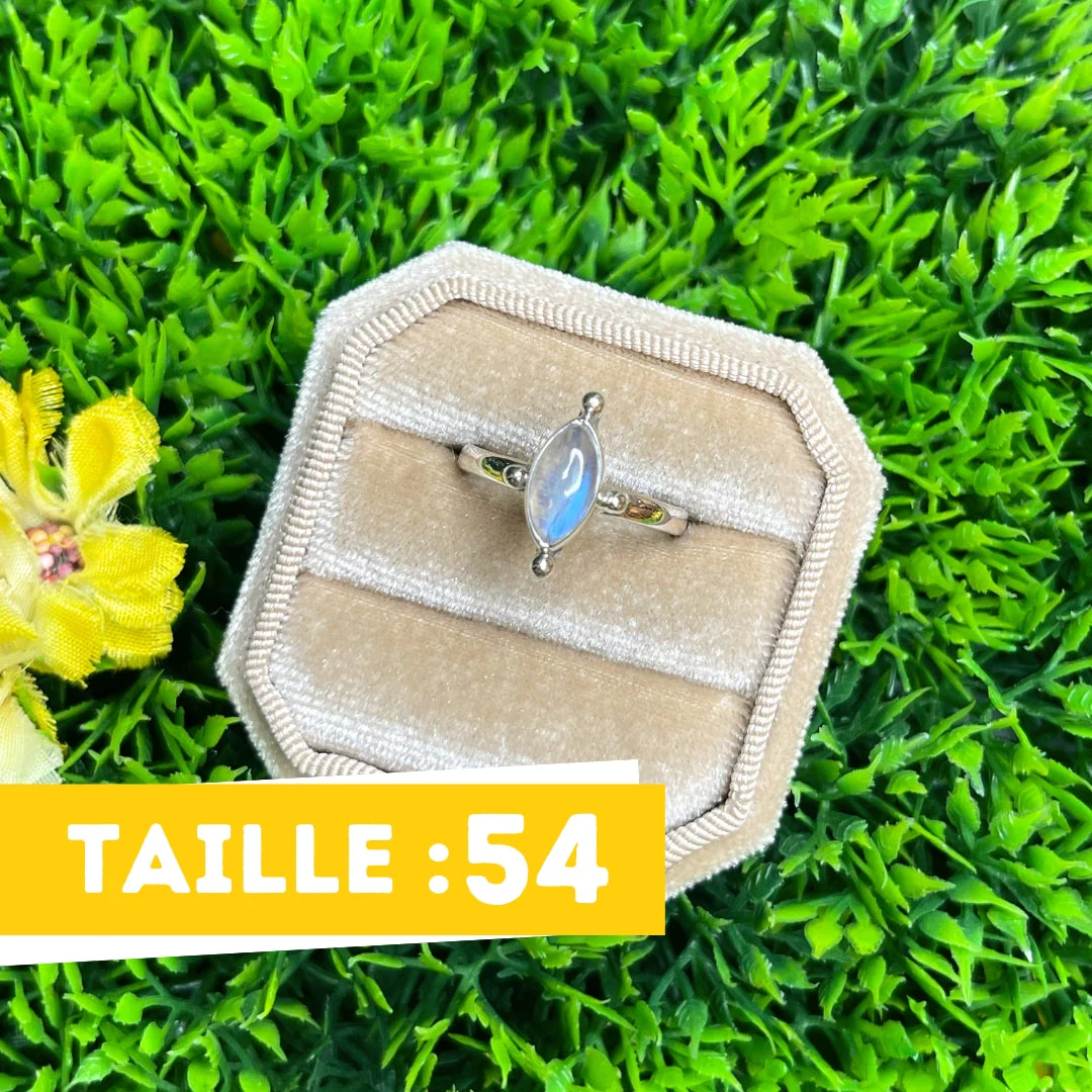 Bague Pierre de Lune Blue Fire #137